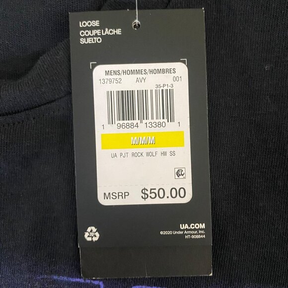 Under Armour Project Rock Wolf Graphic Shirt Black Men's Medium Short-Sleeve New - Picture 9 of 15